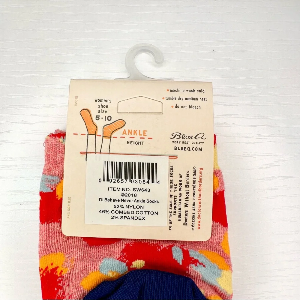 Blue Q I’ll Behave Never Ankle Socks, Women’s
